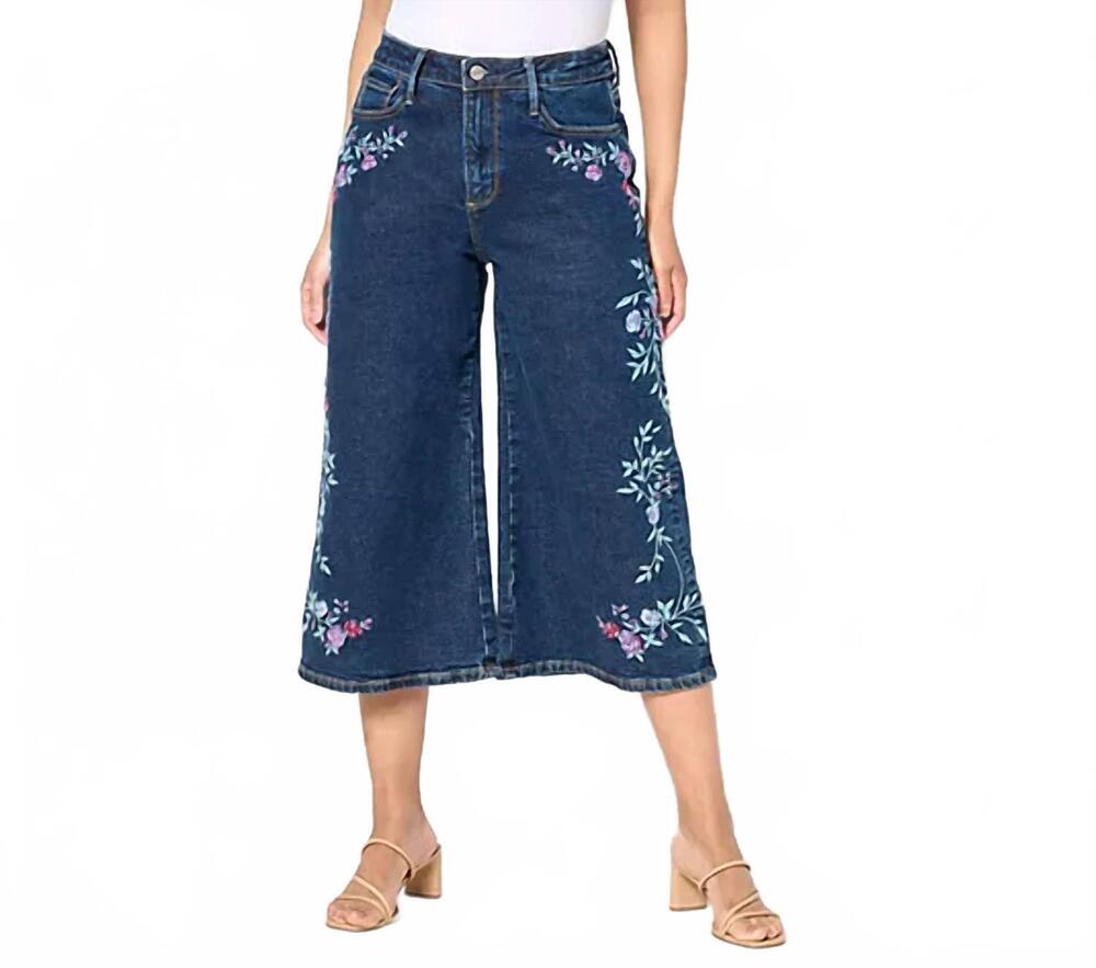NEW DRIFTWOOD capri in blooms jeans in blue